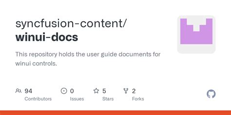 Github Syncfusion Content Winui Docs This Repository Holds The User Guide Documents For Winui