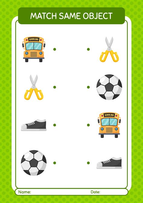 Match With Same Object Game Summer Icon Worksheet For Preschool Kids
