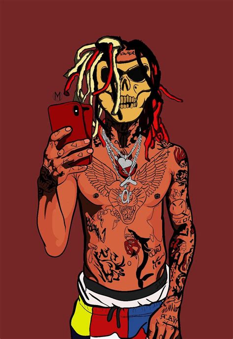 Download Dope Gangster With Mask And Tattoos Wallpaper