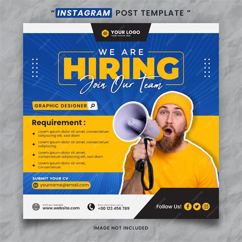 Premium Psd We Are Hiring Job Media Social Post Template