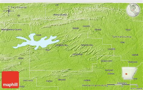 Physical 3d Map Of Garland County