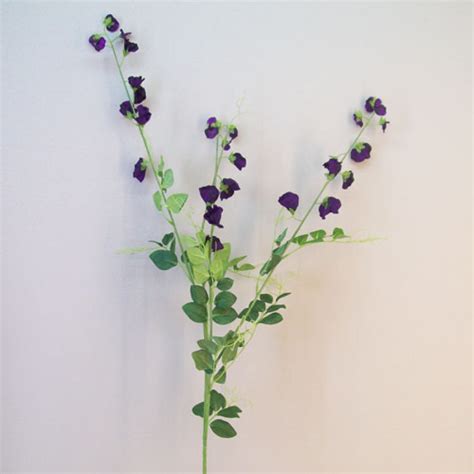 Extra Long Artificial Sweet Peas Stem Aubergine Purple Flowers