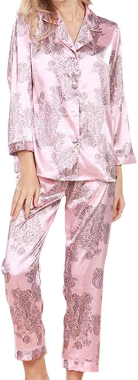 Conjunto De Pijama Mujer Elegante Moda Ropa De Dormir Manga Larga De Solapa Elastische Taille