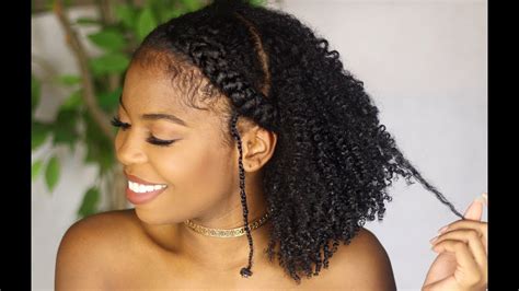 Braided hairstyles are in style and versatile.braids, why do we love them so much? Half Up Crown Braid Tutorial On Natural Hair Ft. Mielle ...