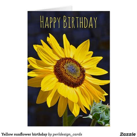 Check spelling or type a new query. Yellow sunflower birthday card | Zazzle.ca | Carta