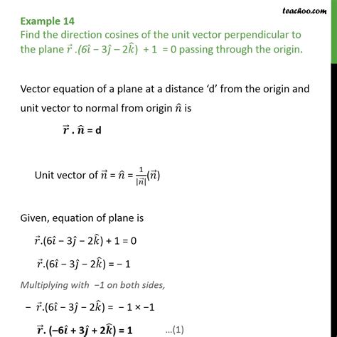 For example, take a look at the vector in the image. Example 14 - Find direction cosines of unit vector ...