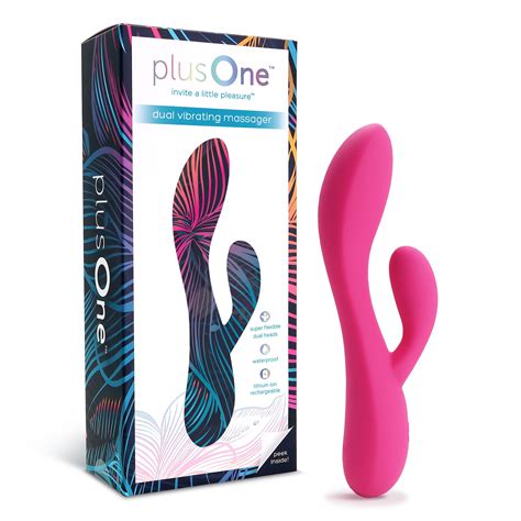 Plusone Dual Rabbit Soft Touch Silicone Vibrator Massager Vibration Settings Waterproof