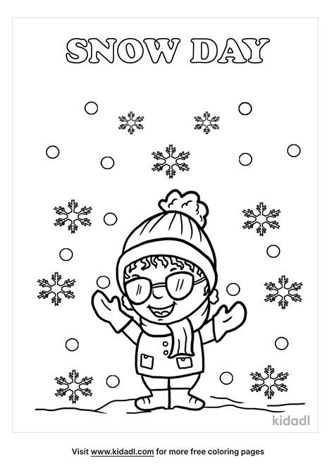 Snowy Day Coloring Sheet Coloring Pages