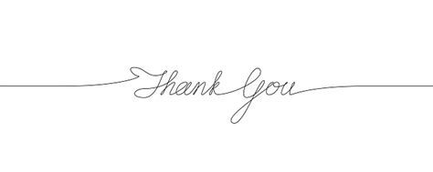 Thank You Handwritten Inscription One Line Drawing Of Phrase Stock