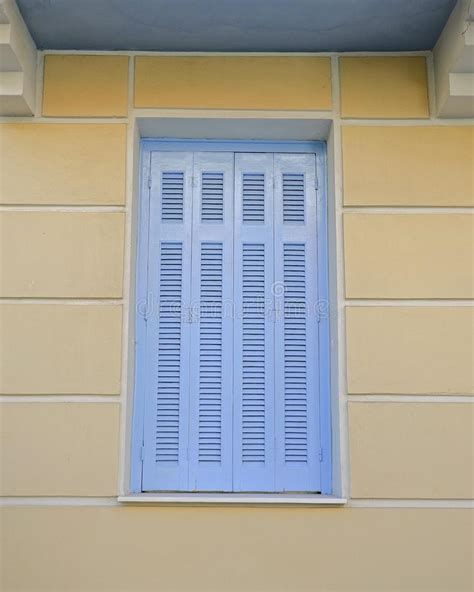 Light Blue French Style Window Shutters Closeup Stock Photo Image Of