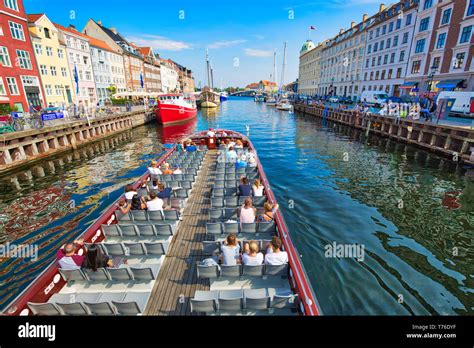 Copenhagen Denmark 2 August 2018 Famous Nyhavn New Harbour Bay In