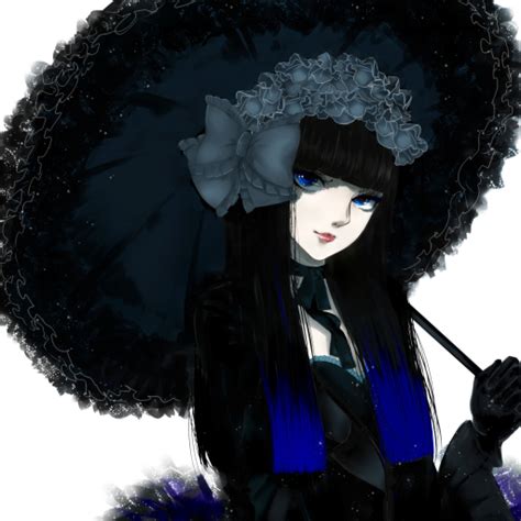 Download Long Hair Blue Eyes Umbrella Black Hair Anime Girl Anime Girl Pfp By Black