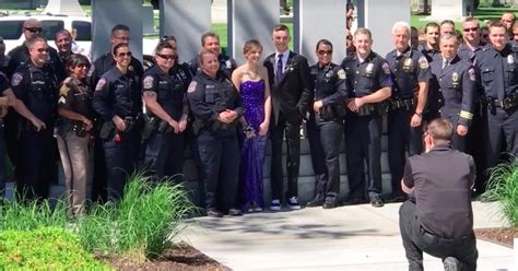 Police Join Daughter Of Fallen Officer For Prom Photos Popsugar Love