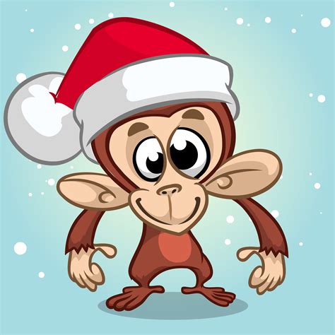Cartoon chimpanzee monkey Christmas 689779 Vector Art at Vecteezy
