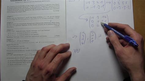 Bei der ersten anmeldung bitte matrikelnummer und ein leeres passwort eingeben. Klausur #1: Lineare Algebra I: Aufgabe 4a - YouTube