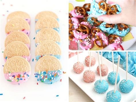 Here is my gender reveal celebration! Gender Reveal Easy Diy Snacks / 18 Gender Reveal Ideas ...