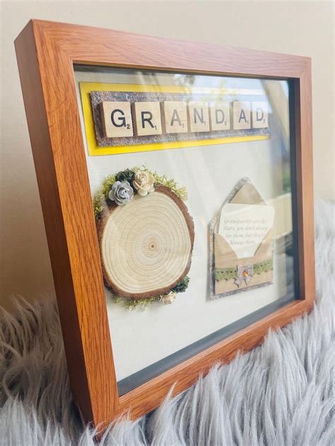 Personalised Grandad Frame T Grandpa Box Frame Engraved Etsy Uk