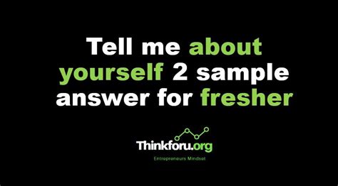 Tell Me About Yourself 2 Sample Answer For Fresher
