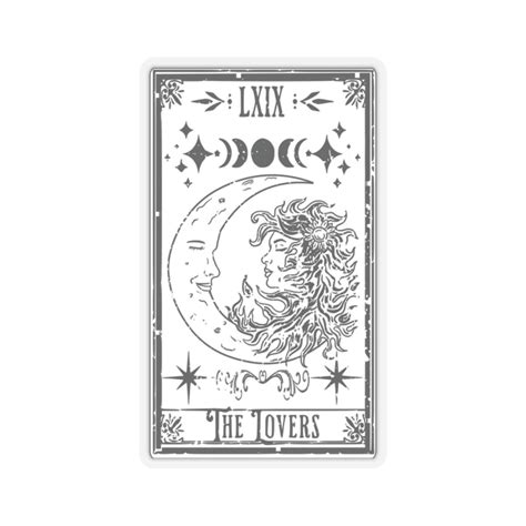 Tarot Card Lovers Sticker T For Her T For Celestial Lover Moon
