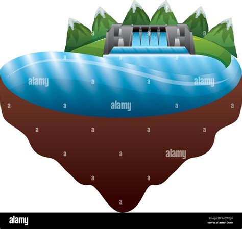 Hydroelectric Dam Over Terrain Stock Vector Image And Art Alamy
