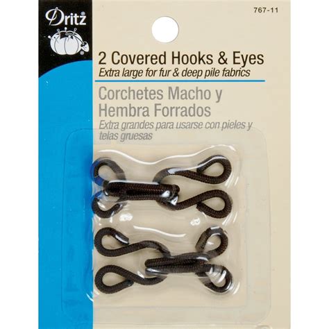 Dritz Covered Hooks And Eyes 2pkg Brown