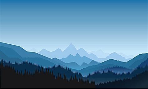 Vector Blue Mountains Landscape Background Landscape Background