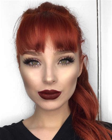 How To Wear Dark Lipstick Like A Pro Red Hair Makeup Hair Makeup