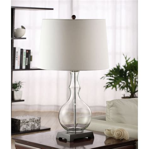 Shop Clear Glass Table Lamp With Metal Base Free Shipping Today Overstock 5973681