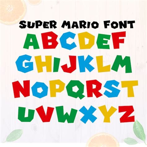 Super Mario Font Cut Files Mario Alphabet Svg Mario Bros Etsy