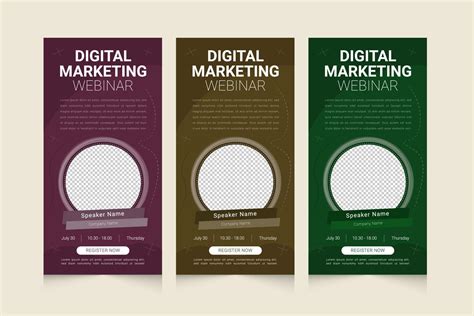 Digital Marketing Live Webinar And Corporate Vertical Banner Template