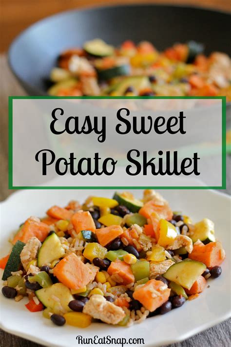 The whole sweet potatoes bake perfectly fine laying on a piece of foil for a super easy side dish. Easy Sweet Potato Skillet Recipe - RunEatSnap