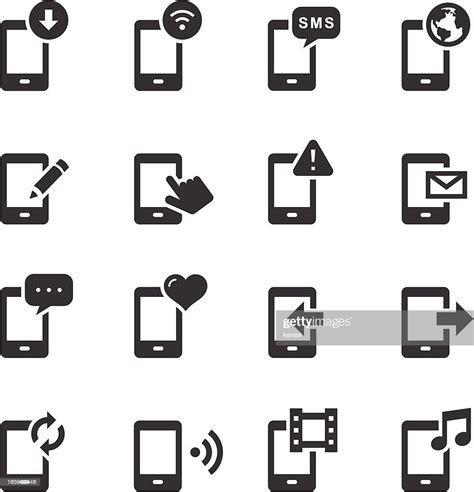 Mono Icons Set Mobile Phone High Res Vector Graphic Getty Images