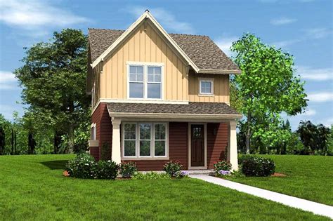 Narrow Home Plan With Rear Garage 69518am Architectural Designs