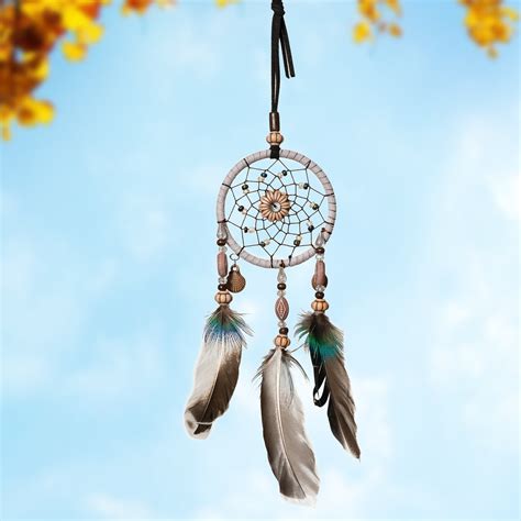 Handmade Dream Catcher With Three Large Feathers Wall Hanging Etsy