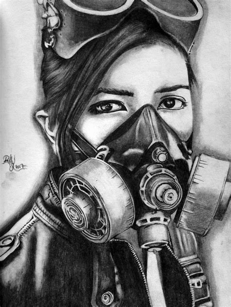 Gas Mask Drawing Tattoo