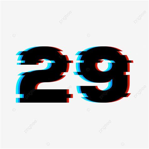 The Number Twenty Nine With Blue And Red Lines On It Numbers Abstract