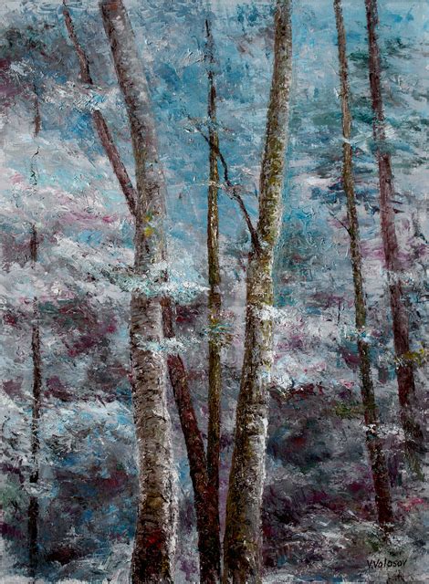 Blue Forest Oil Painting By Vladimir Volosov
