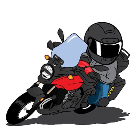 Premium Vector Motorcycle Riding Fast Cornering Cartoon Vector