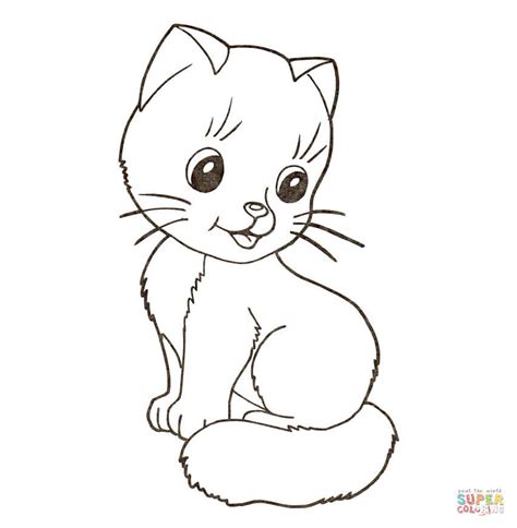 Cute Little Kitten coloring page | Free Printable Coloring Pages