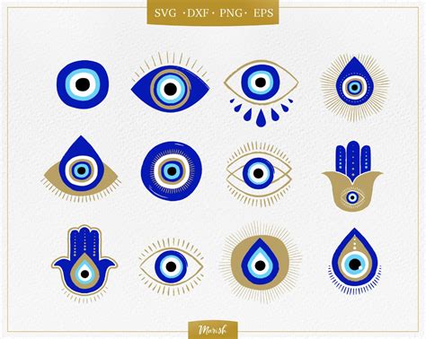 Blue Evil Eye Illustrations Instant Downloads Greek Eye Clipart