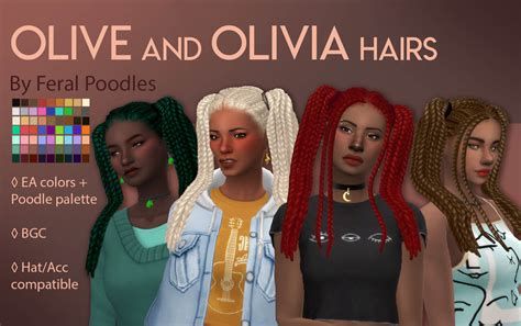 The Sims 4 Olive And Olivia Hairs Ts4 Maxis Match Cc Micat Game