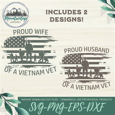 Proud Wife Vietnam Veteran Svg Proud Husband Vietnam Veteran Svg Proud Spouse Of A Vietnam