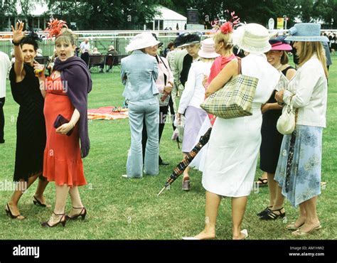Spectators At Ladies Day Newmarket Races In England Stock Photo Alamy
