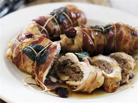 Turkey Roulade With Stuffing And Bacon Recipe Eat Smarter Usa