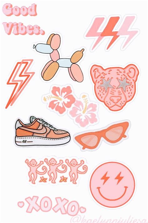 Preppy Printable Stickers 11 Наклейки Канцтовары Клубные наряды