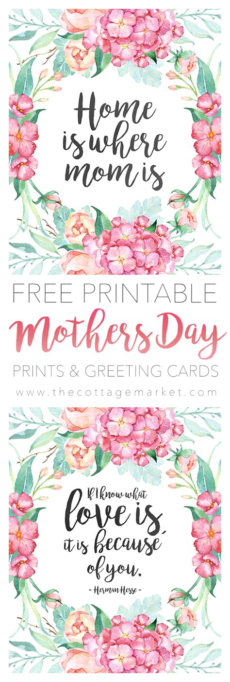 Free Printable Mothers Day Prints And Cards The Cottage Market