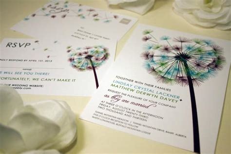 Sample Dandelion Wedding Invitation Custom Save The Date Printable
