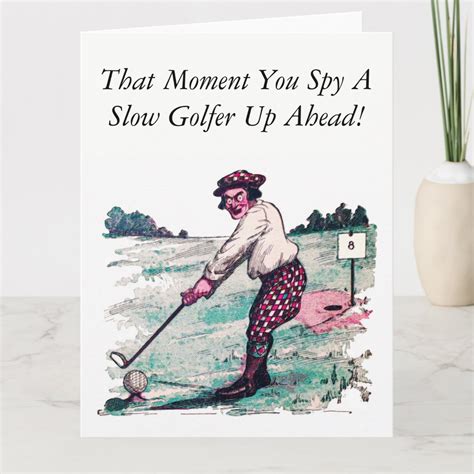Slow Golfer Personalized Golf Greeting Card Zazzle