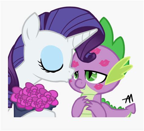 Request For Dcencia By Bananimationofficial Mlp Spike Kissing Rarity