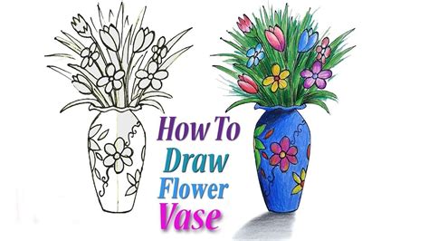 How To Draw Flower Vase Step By Step Very Easy